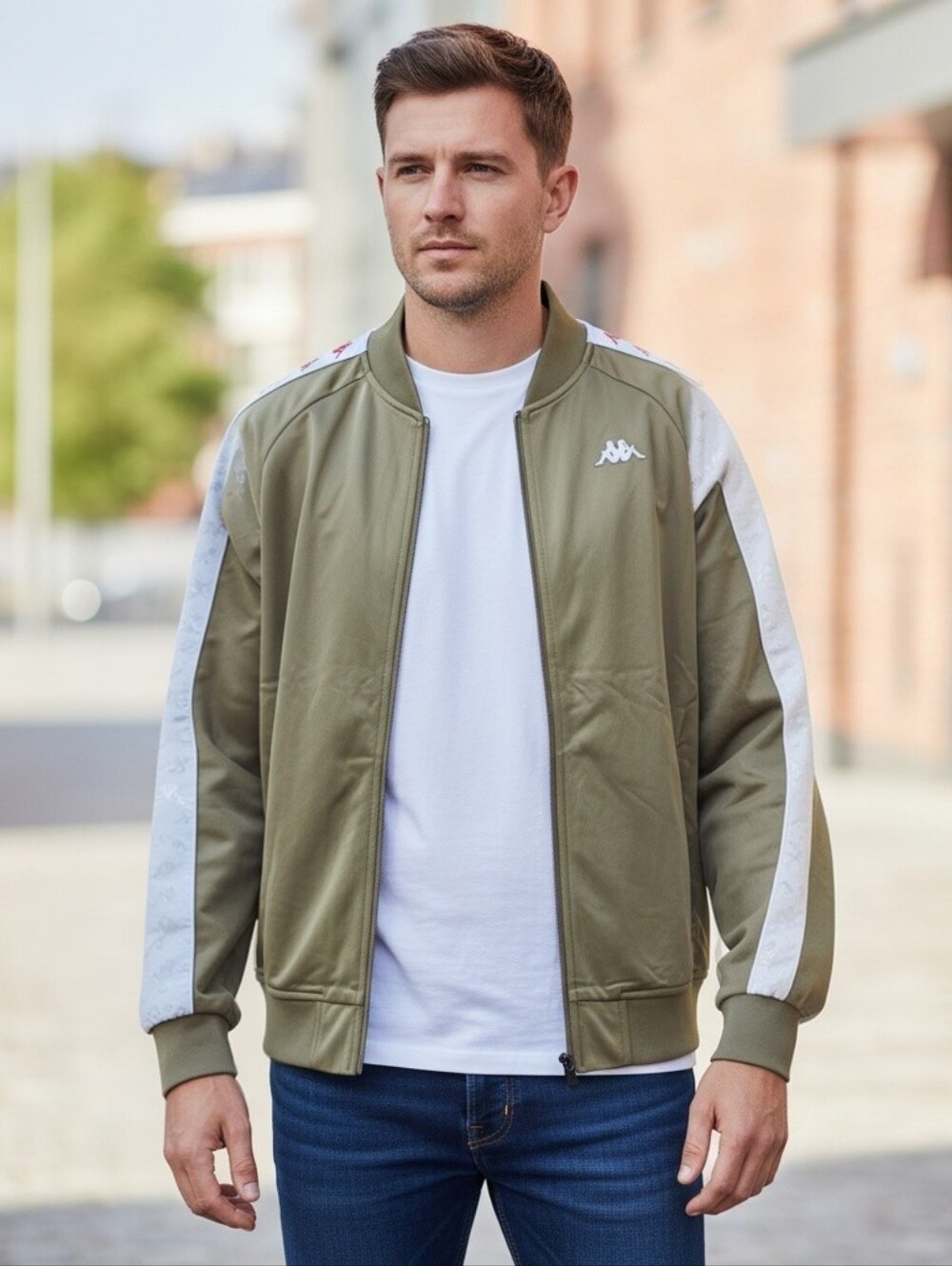 *READ* Kappa NWT 222 Bomber Jacket Slim in Military Green sz LARGE